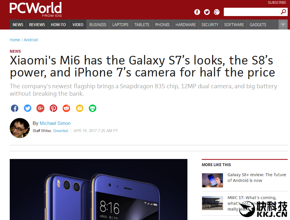 外媒一句話神總結(jié)小米6：7年探索集大成者-鋒巢網(wǎng)