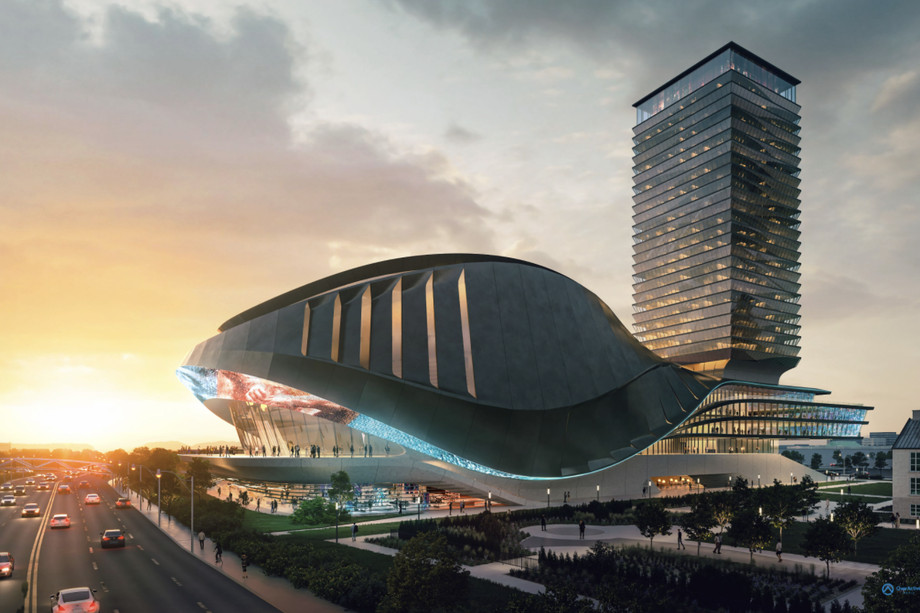 這個(gè)時(shí)尚的飛船渲染圖是多倫多計(jì)劃中的電子競技場館-鋒巢網(wǎng)